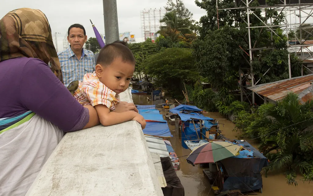 Davao City flood scene with submerged structures