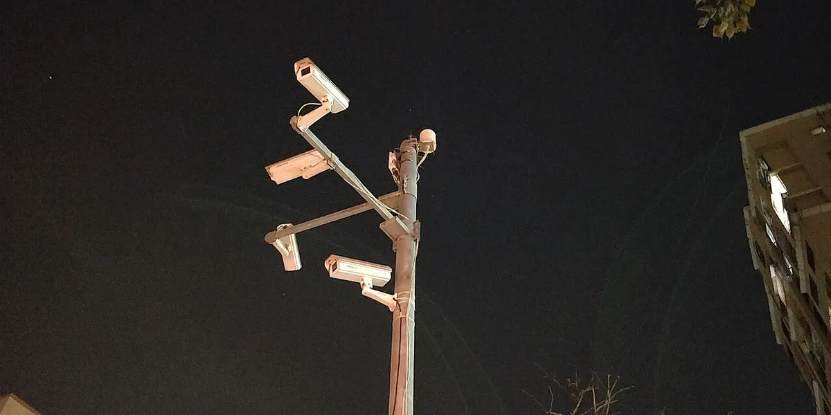 CCTV security cameras monitoring a residential area